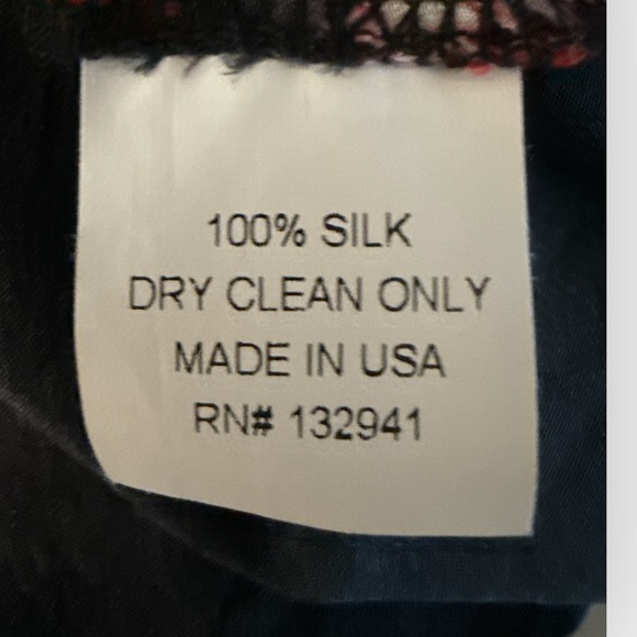 Amanda Uprichard Black Floral Print Silk Long Sleeve Blouse Top L - Picture 7 of 7